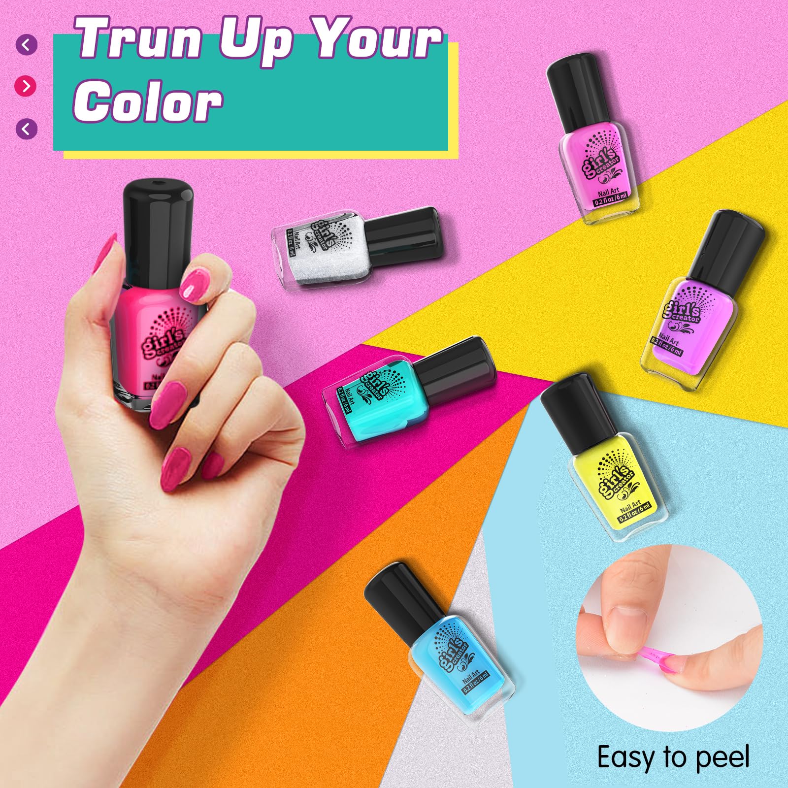 Amagoing nail dryer fan demonstrates quick dry feature for party-ready nails.