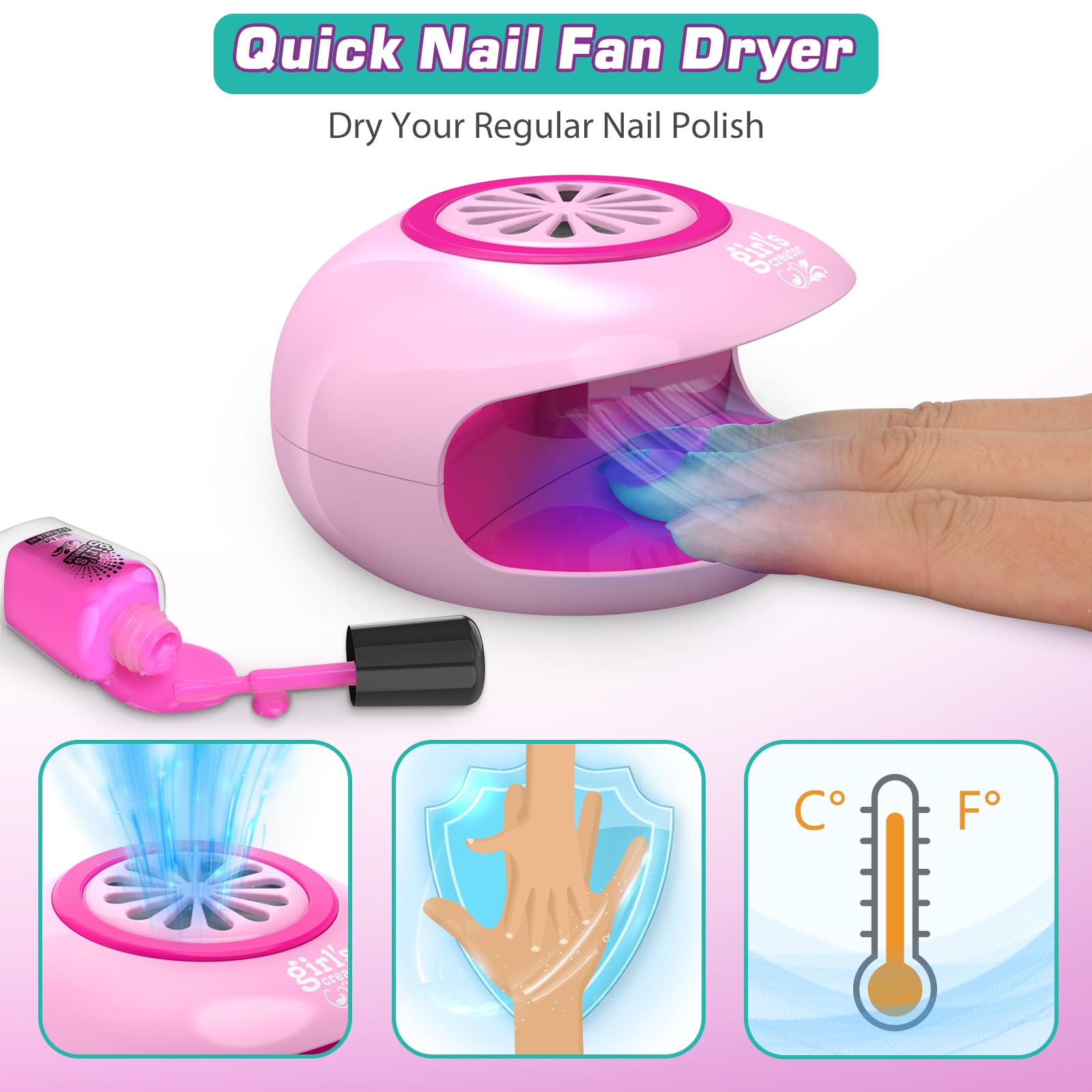 Amagoing water-based nail polish colors show kid-safe hues for easy application.