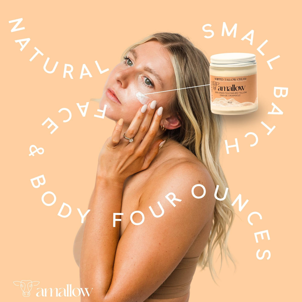 Amallow 4oz jar packaging beside ingredient list signaling clean skincare.