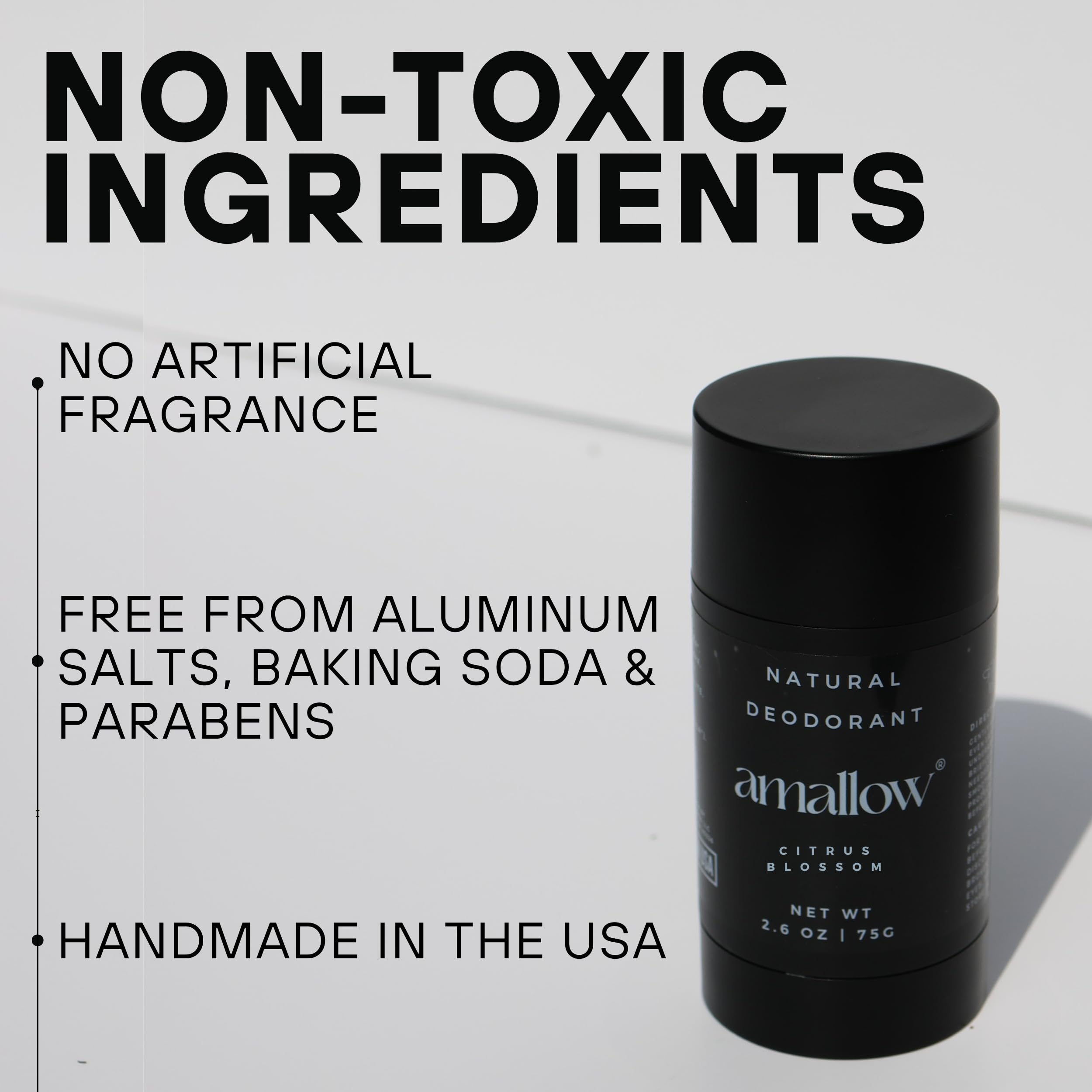 Amallow underarm application demonstrates a gentle swipe for daily freshness.