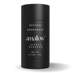 Amallow Citrus Blossom deodorant tube shows long-lasting natural protection.