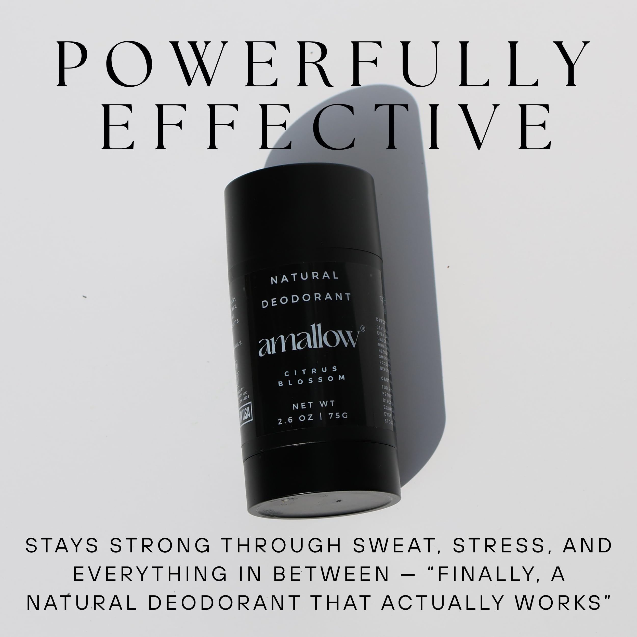 Amallow deodorant texture close-up reveals a creamy glide for sensitive skin.