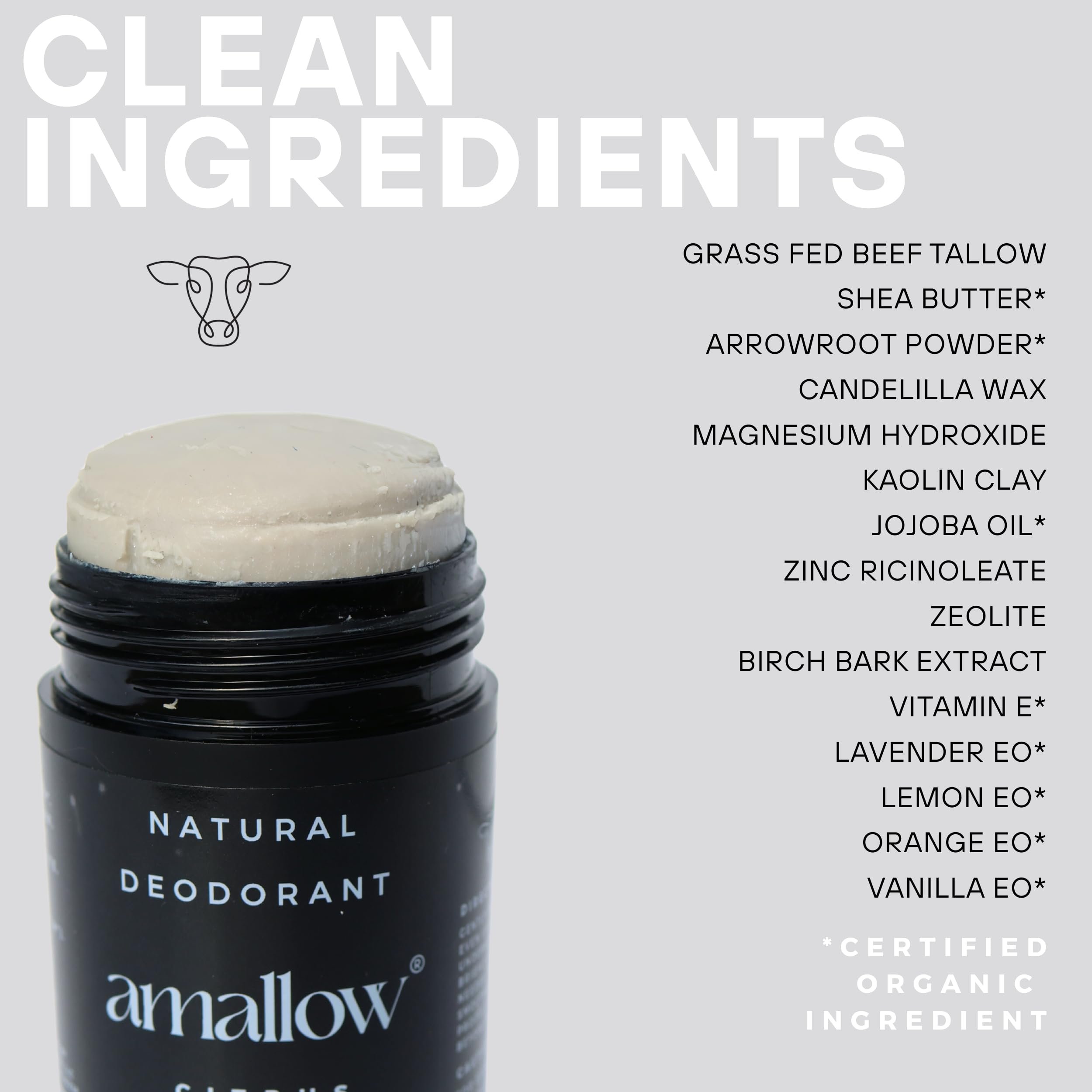 Amallow USA-made badge confirms artisan deodorant crafted in Cincinnati.