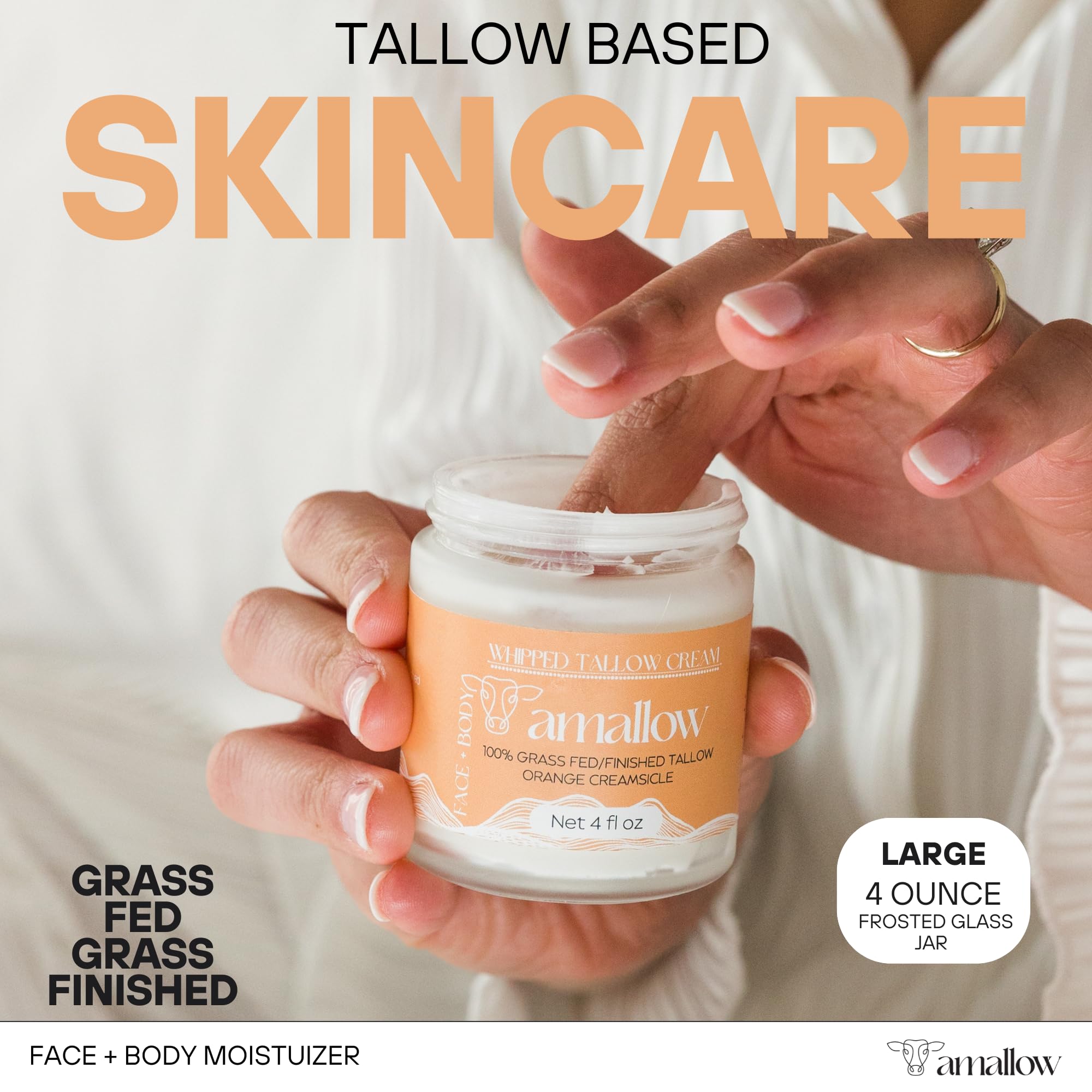 Amallow whipped moisturizer applied to skin for gentle daily hydration.