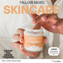 Amallow whipped moisturizer applied to skin for gentle daily hydration.