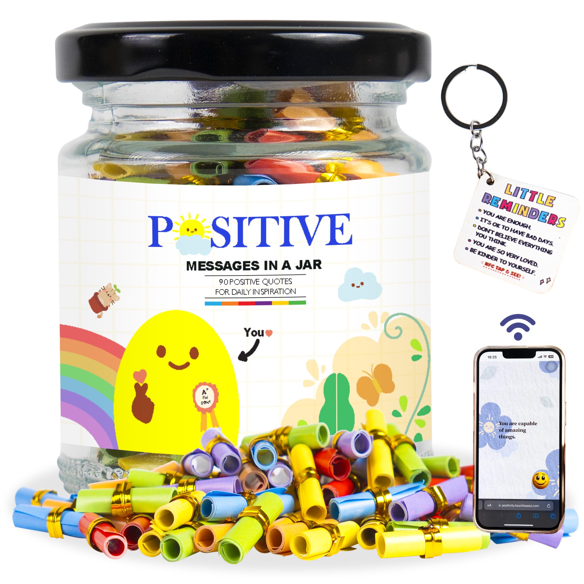 AMAQUANG 90+ positive messages jar offers colorful daily motivation.