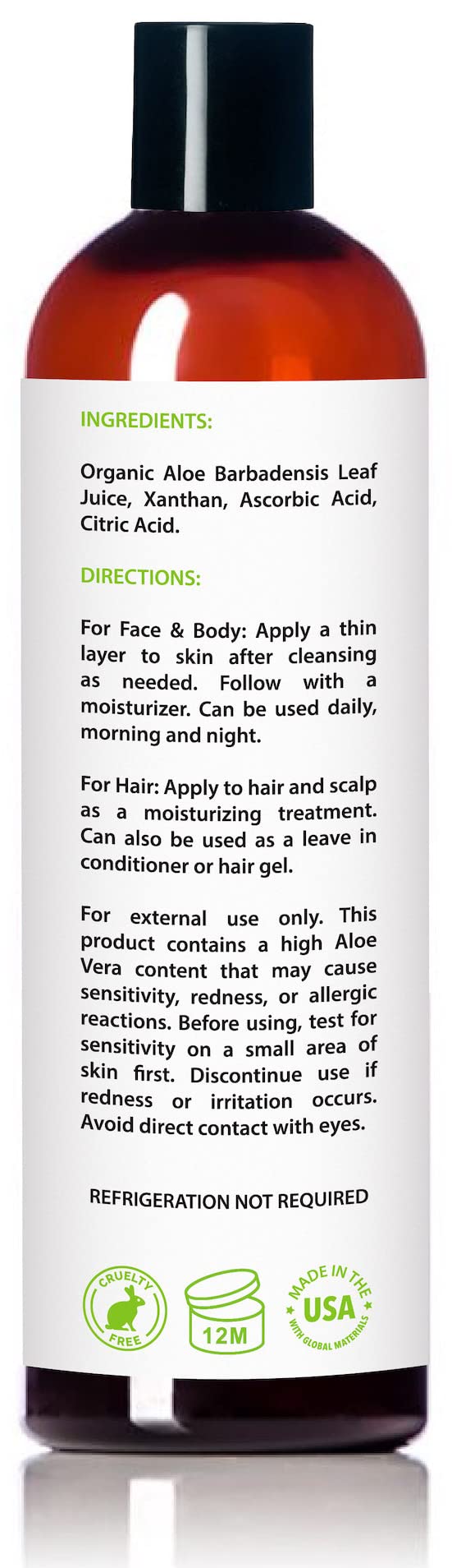 Amara Beauty Aloe Vera Gel soothing after-sun care for refreshed skin.