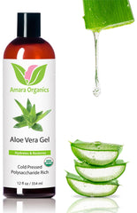 Amara Beauty Aloe Vera Gel bottle ready for skin hydration and daily moisture.