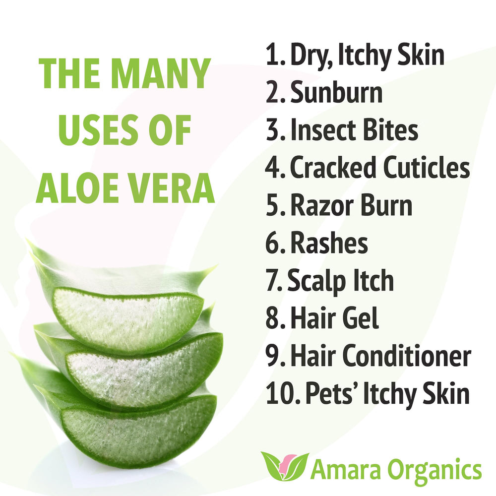 Amara Beauty Aloe Vera Gel showcases natural color variation for plant-based skin care.