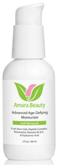 Amara Beauty anti-aging cream texture swatch showing quick absorption for smoother skin.