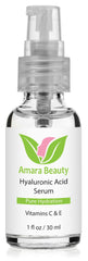 Amara Beauty Hyaluronic Serum dropper close-up highlighting fast absorption.