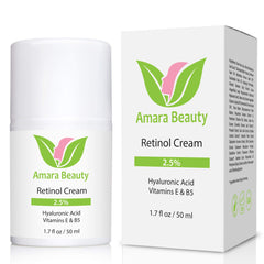Amara Beauty retinol bottle pour, signaling easy application and even coverage.
