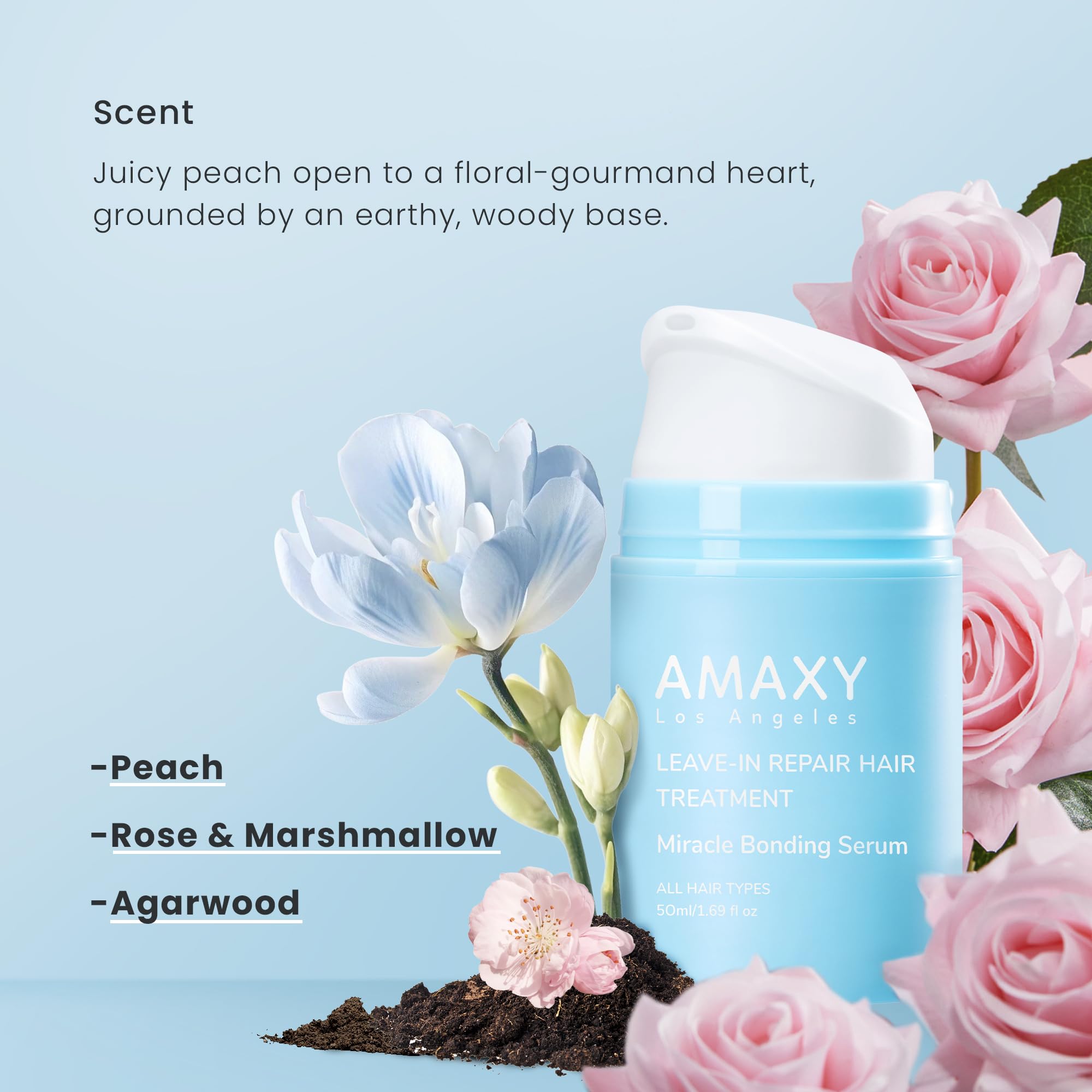 AMAXY Miracle Bonding Serum 1.69 fl oz bottle on vanity