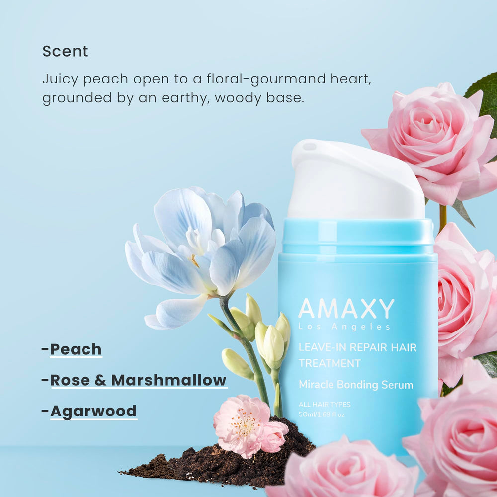 AMAXY Miracle Bonding Serum 1.69 fl oz bottle on vanity