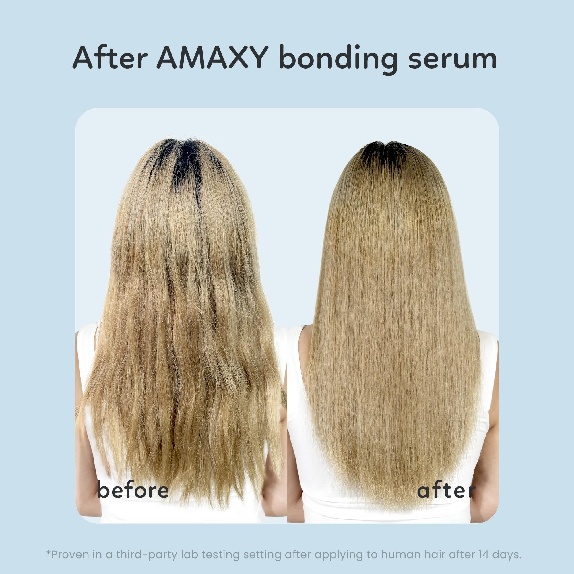 AMAXY Miracle Bonding Serum on damaged hair showing strength restoration