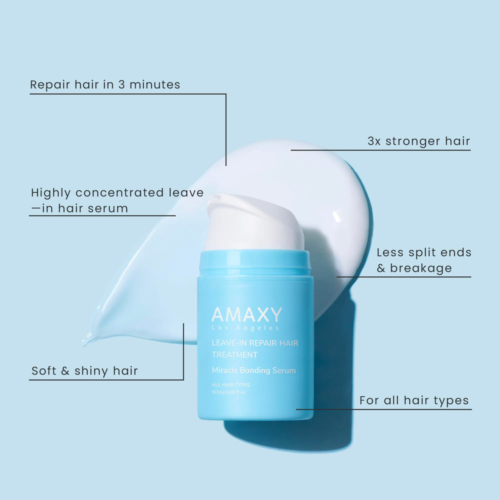 AMAXY Miracle Bonding Serum frizz control in action