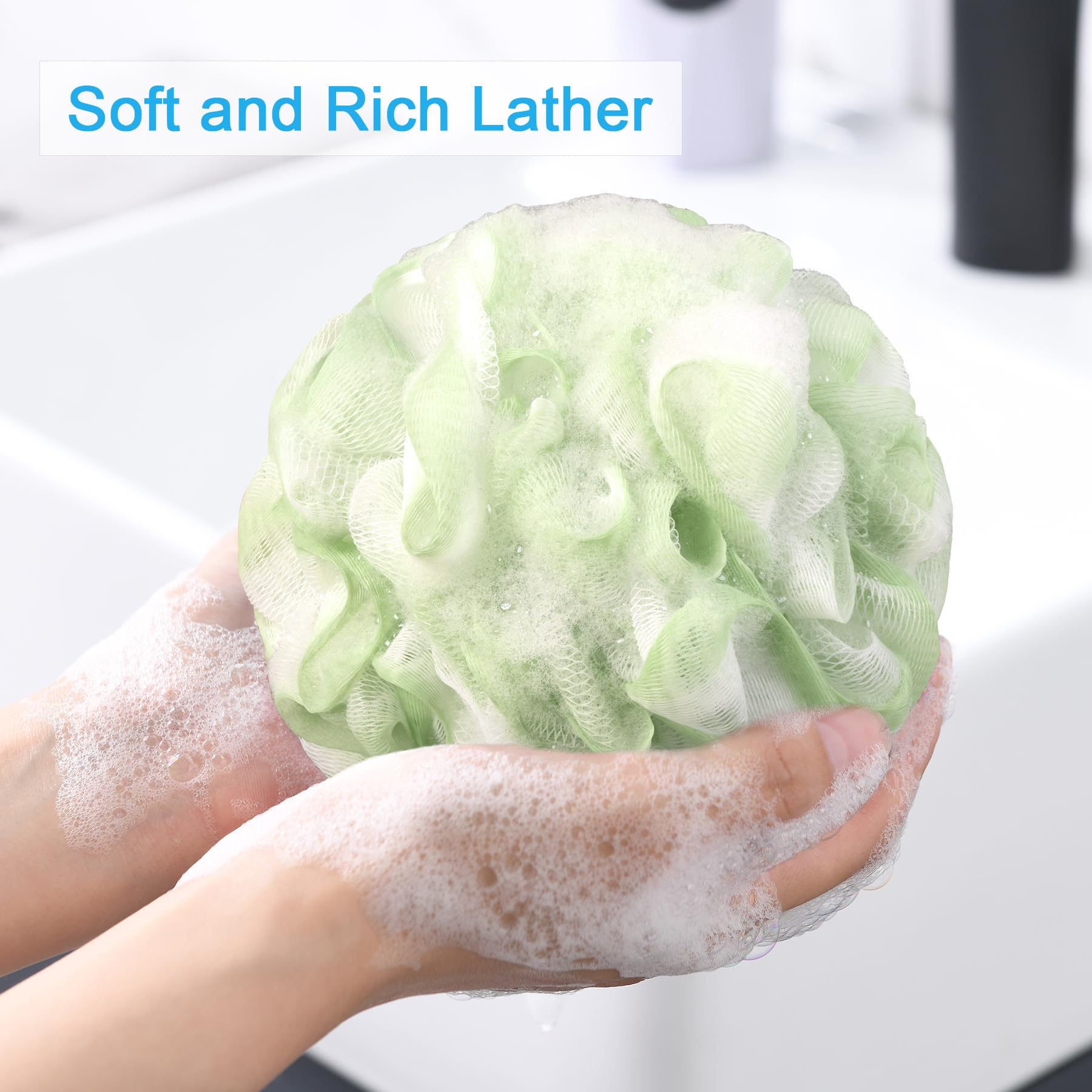 AmazerBath loofah sponge dense mesh yields rich lather with less soap