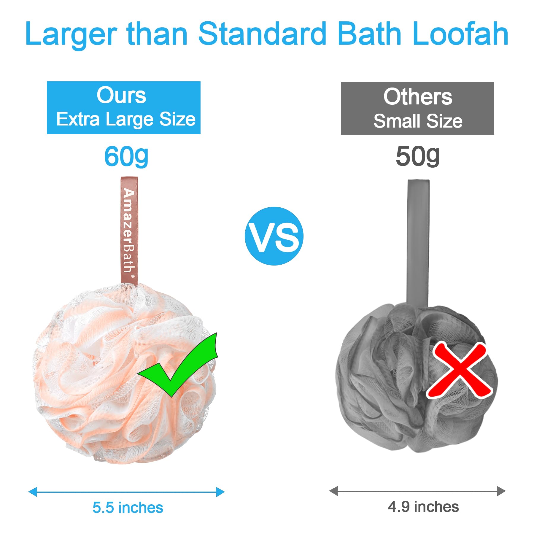 AmazerBath loofah sponge large size with comfortable grip