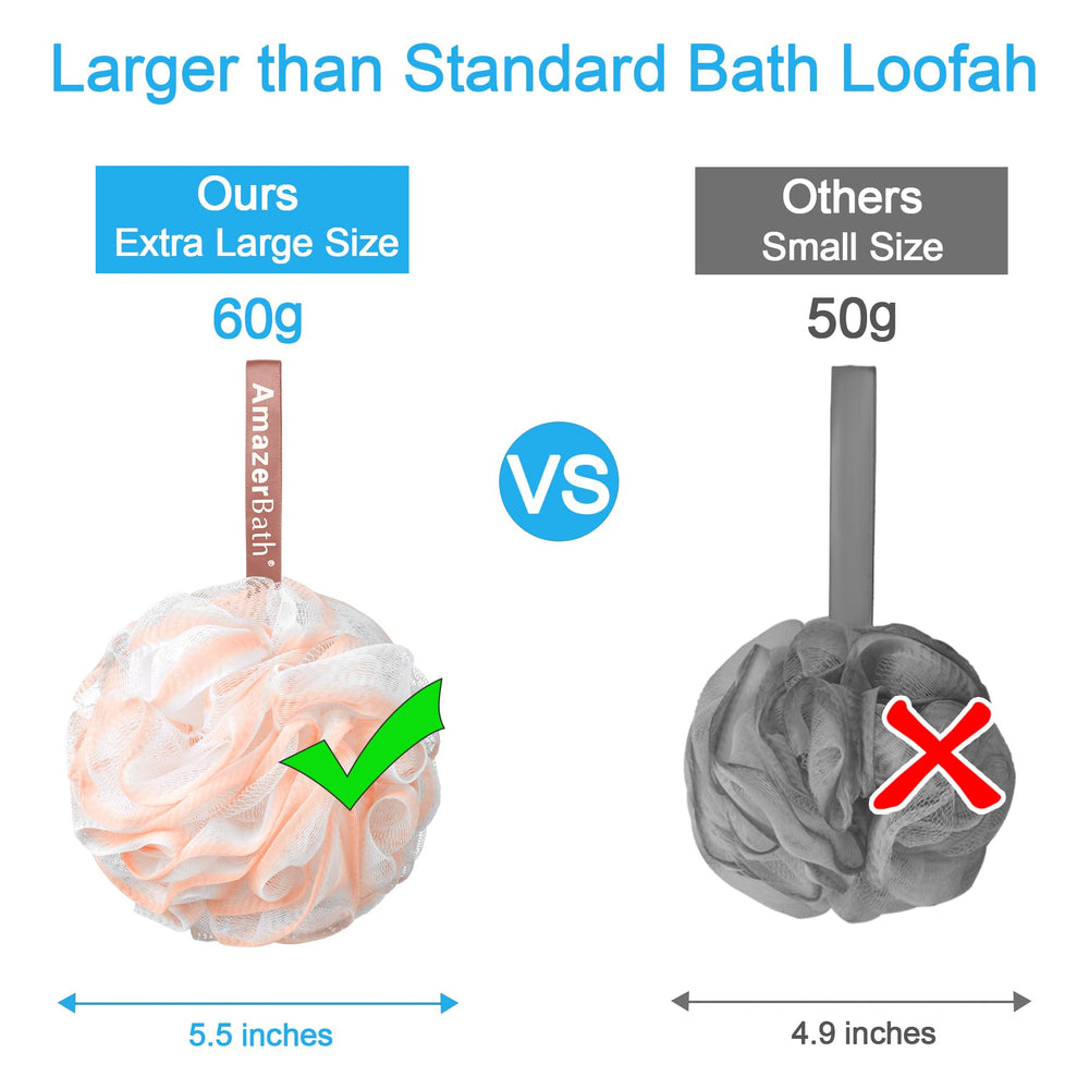 AmazerBath loofah sponge large size with comfortable grip