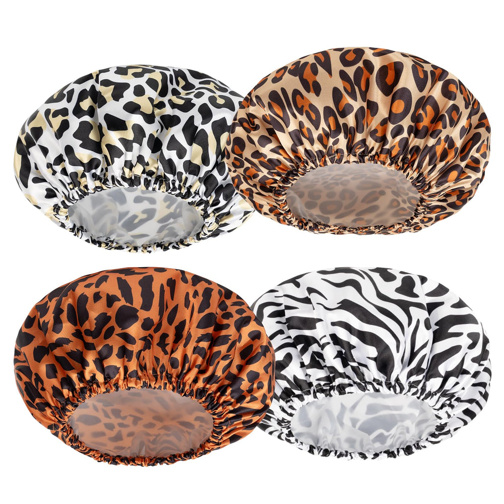 AmazerBath shower cap front view keeps hair dry during showers.