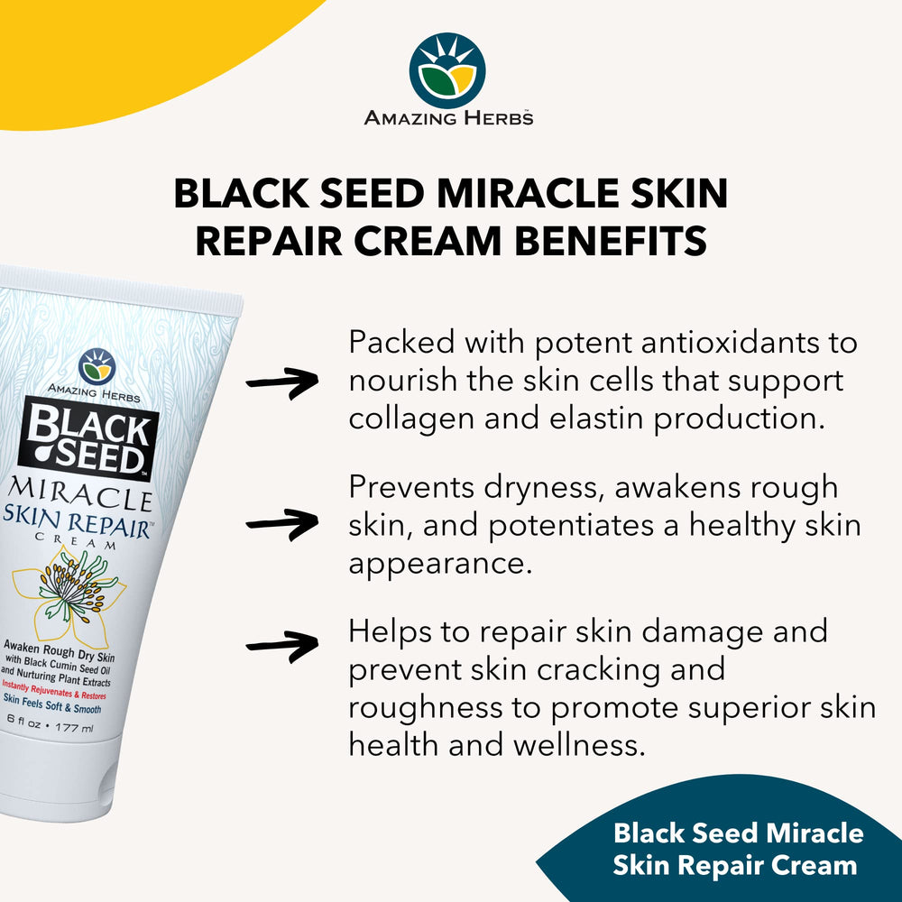 Amazing Herbs black cumin seed oil ingredient panel highlighting antioxidant blend