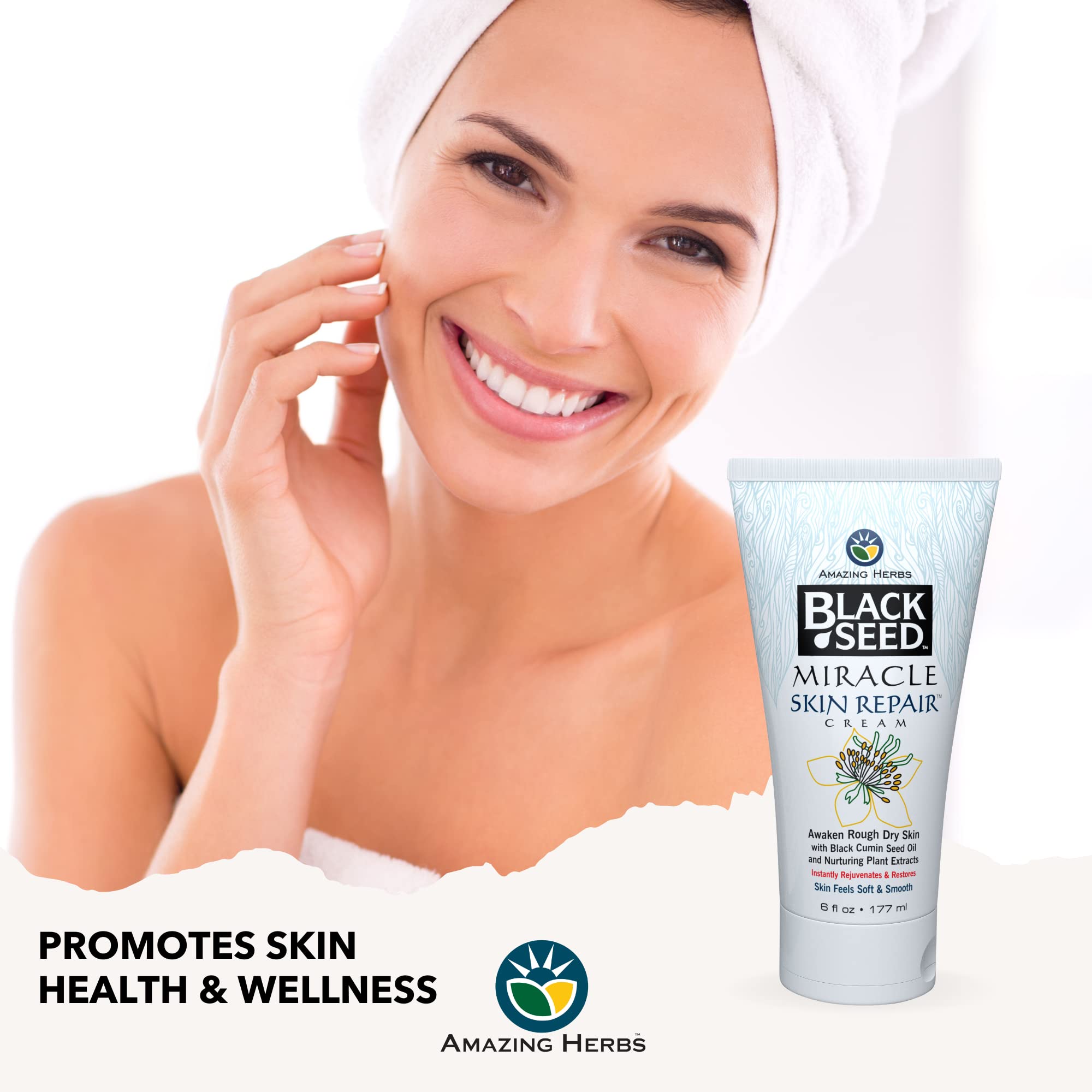 Amazing Herbs skin application hand shot showing on-the-go moisture