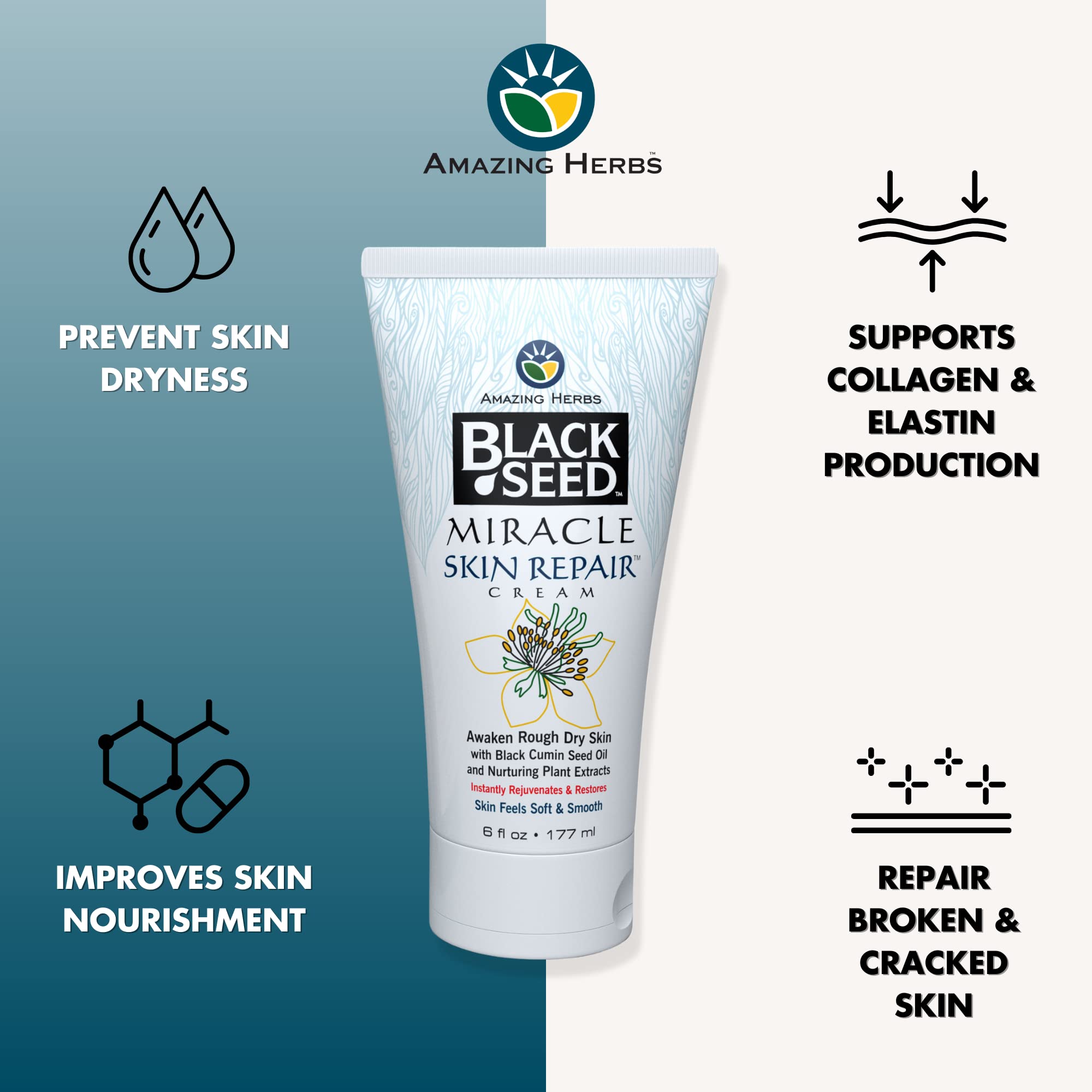 Amazing Herbs skin cream texture closeup showing creamy formula