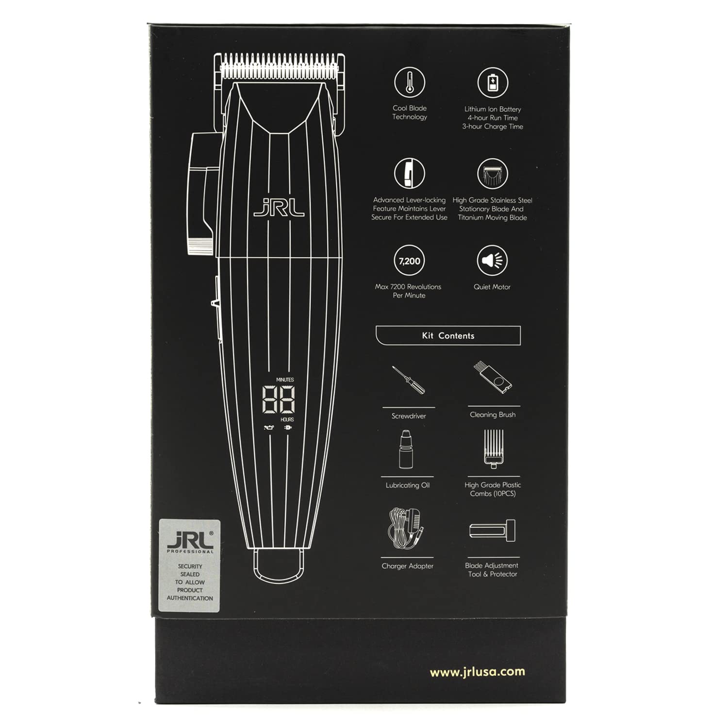 Amazon Series JRL Fresh Fade 2020C-G clipper kit with essential accessories.