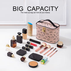 AmBealla makeup bag side pocket detail for extra small-item storage.