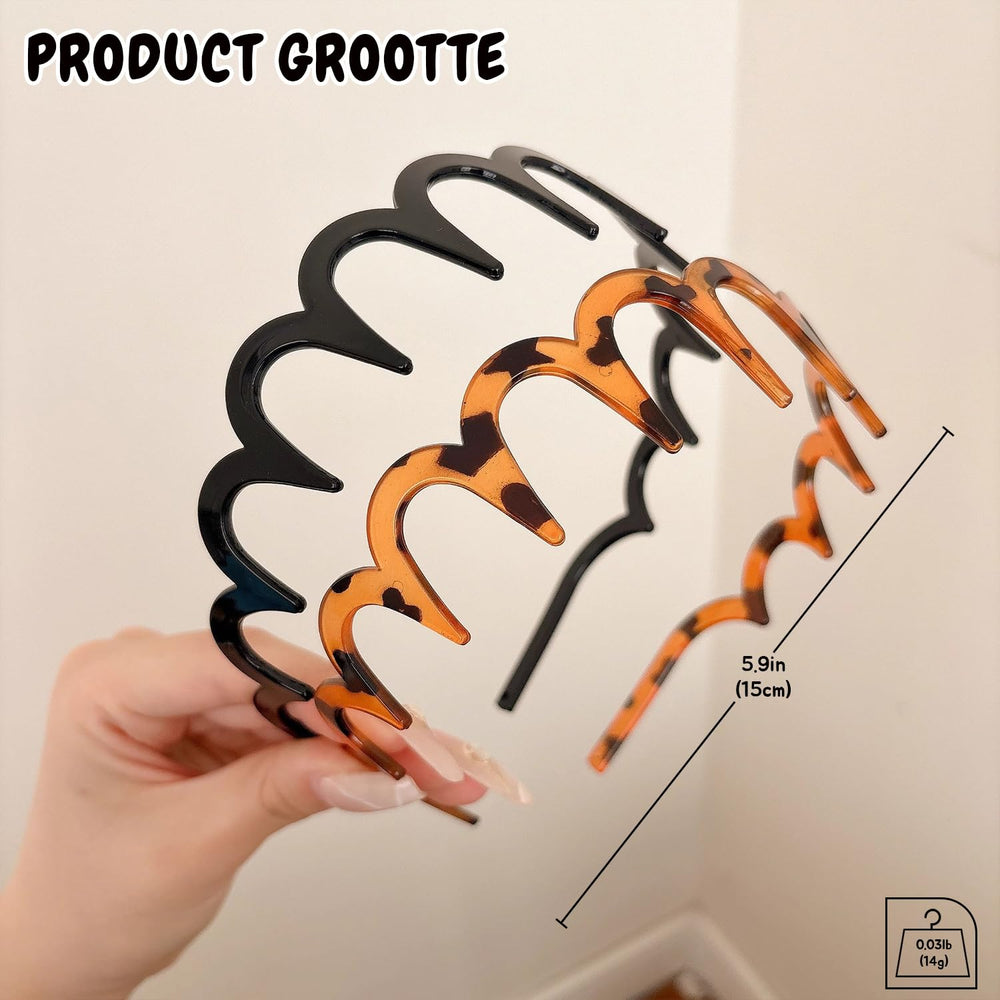Amber-Black headband non-slip grip keeps hair in place