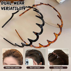 Amber-Black headband pony-tail use highlights quick styling