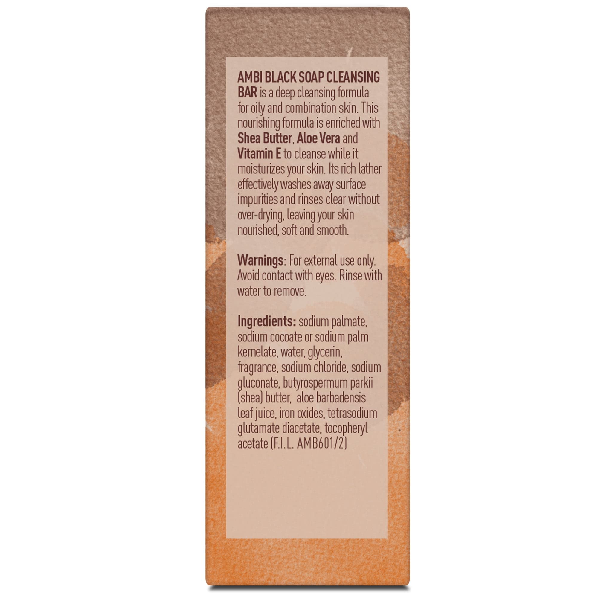 Ambi black soap rich-lather bubbles for cleansing.