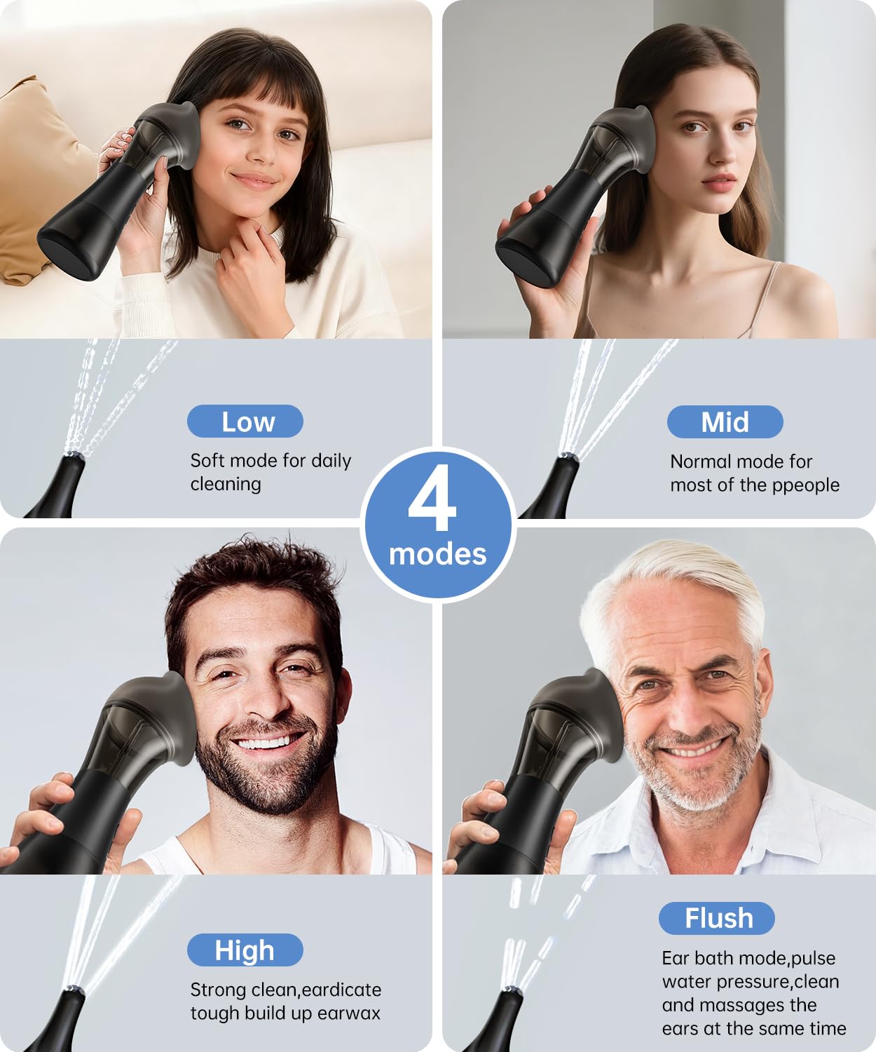 AMBIORA ear cleaner four pressure modes for light to deep cleaning
