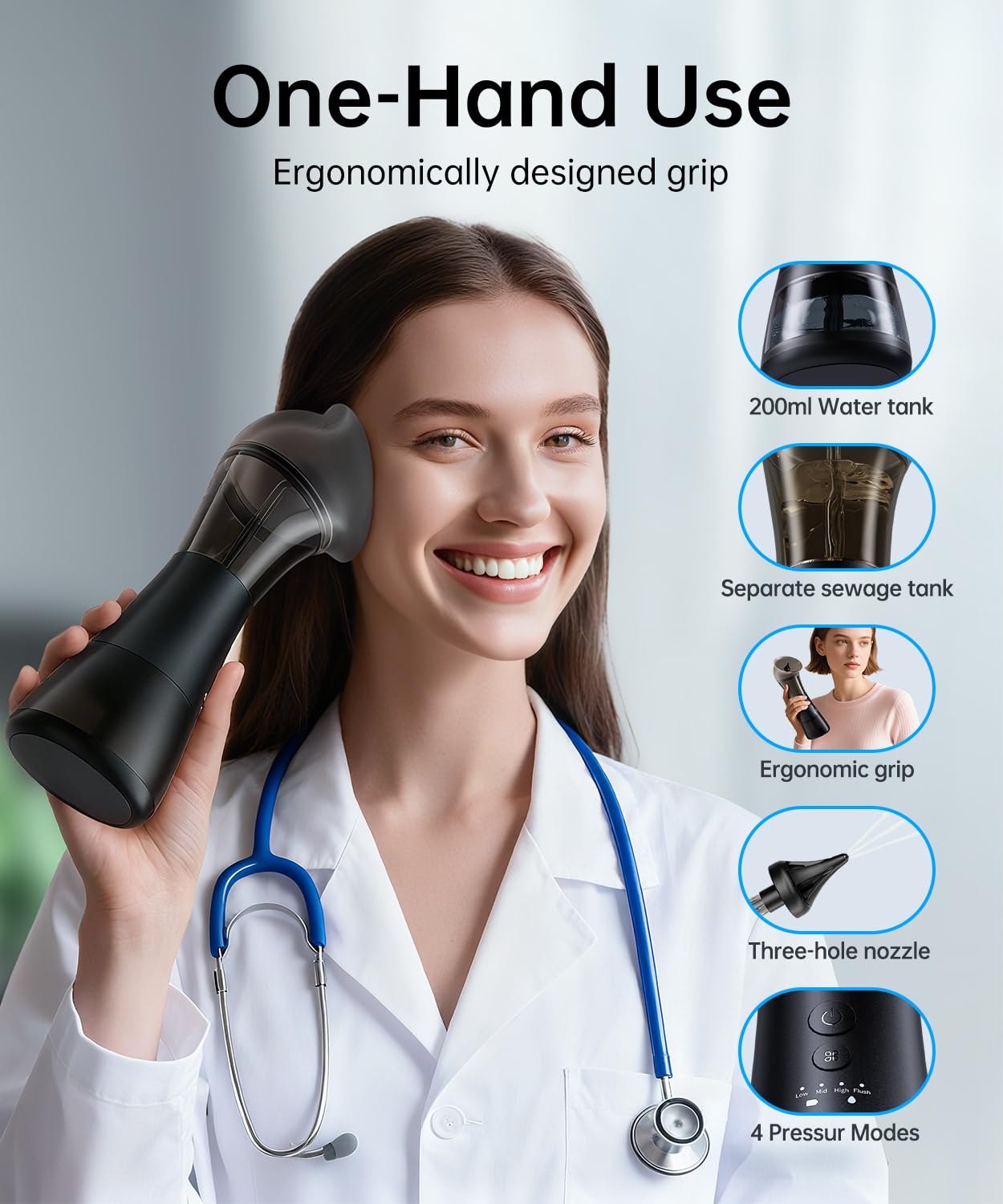 AMBIORA durable ABS handle with textured grip for steady cleaning