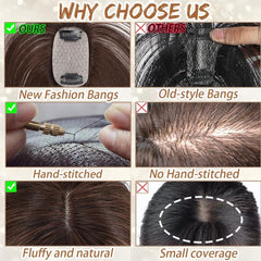 Amchoice clip-on topper on crown for easy, all-day wear