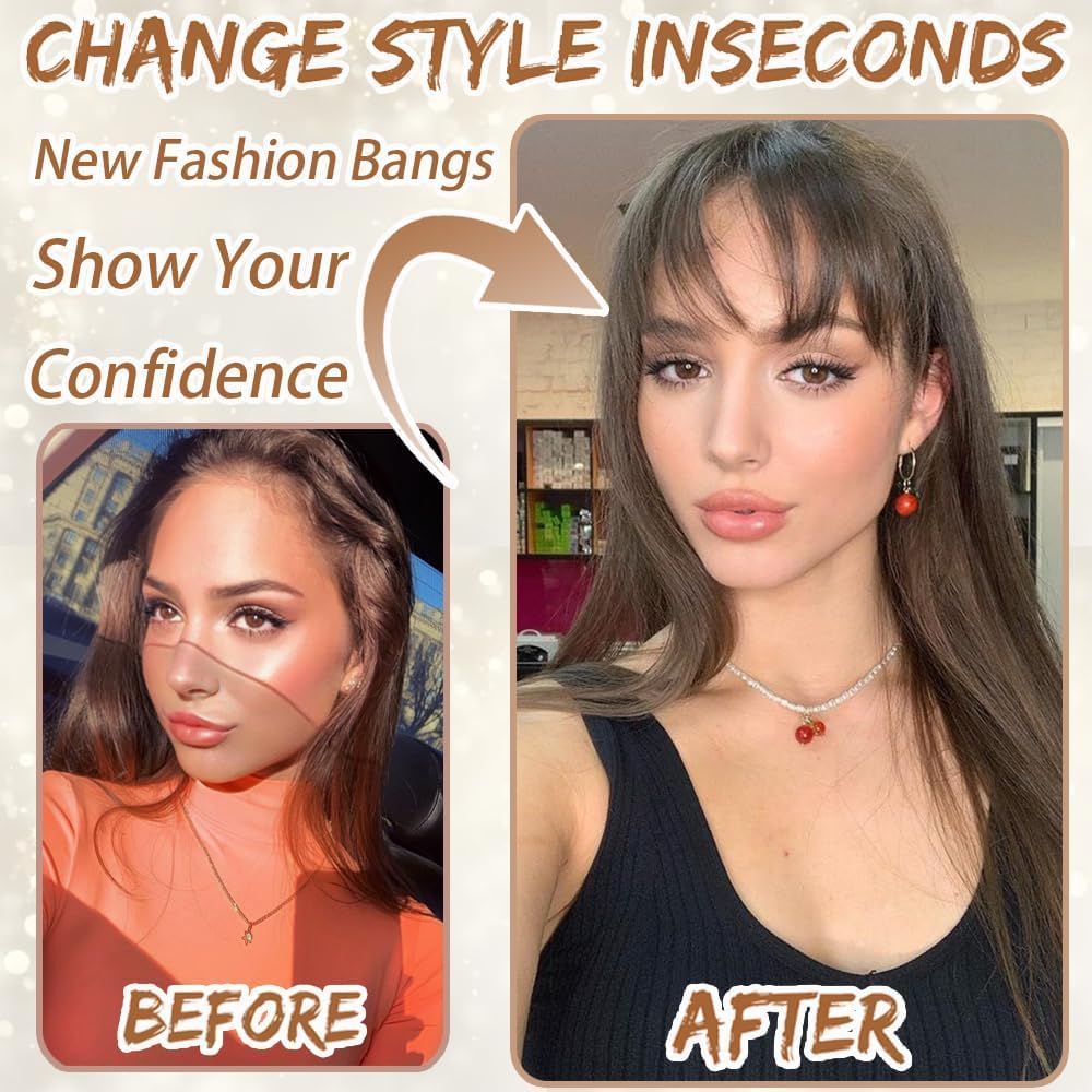 Amchoice real human hair topper with 3D bangs enhances natural hairline