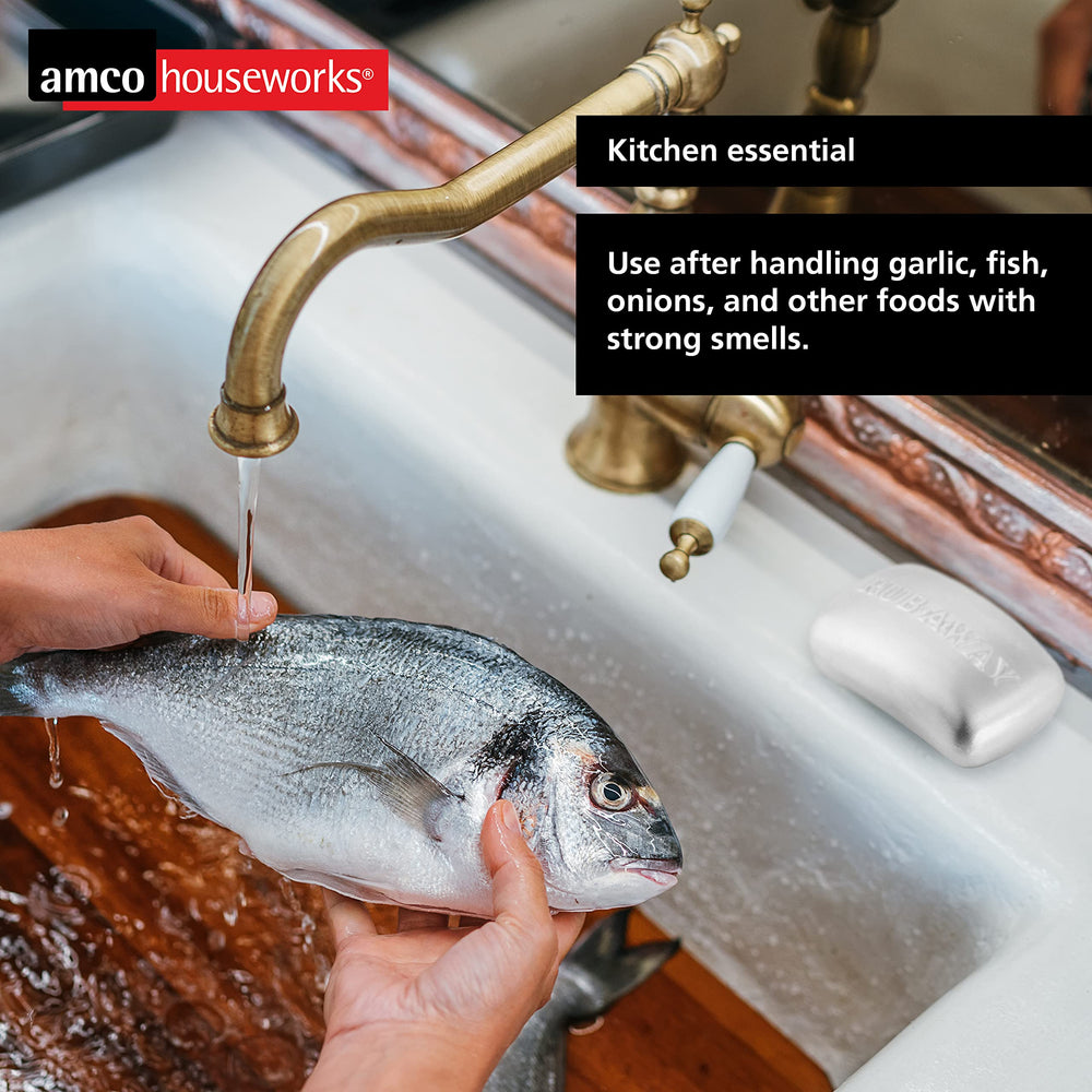 Amco Rub Away Bar outdoor-use image suitable for hiking and fishing odor control.