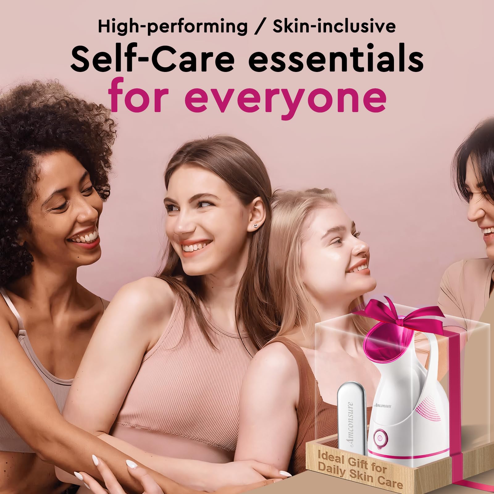Amconsure steamer packaging and accessories for thorough skincare routine