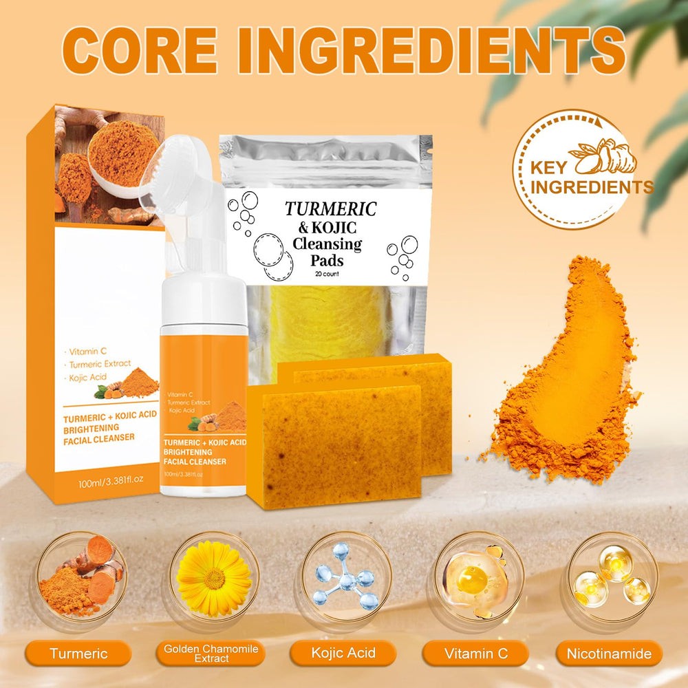 Amdele Turmeric cleansing soap bars with bubble nets for long-lasting nourishment