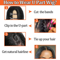 Amella U Part Wig made from Brazilian Remy hair for natural feel
