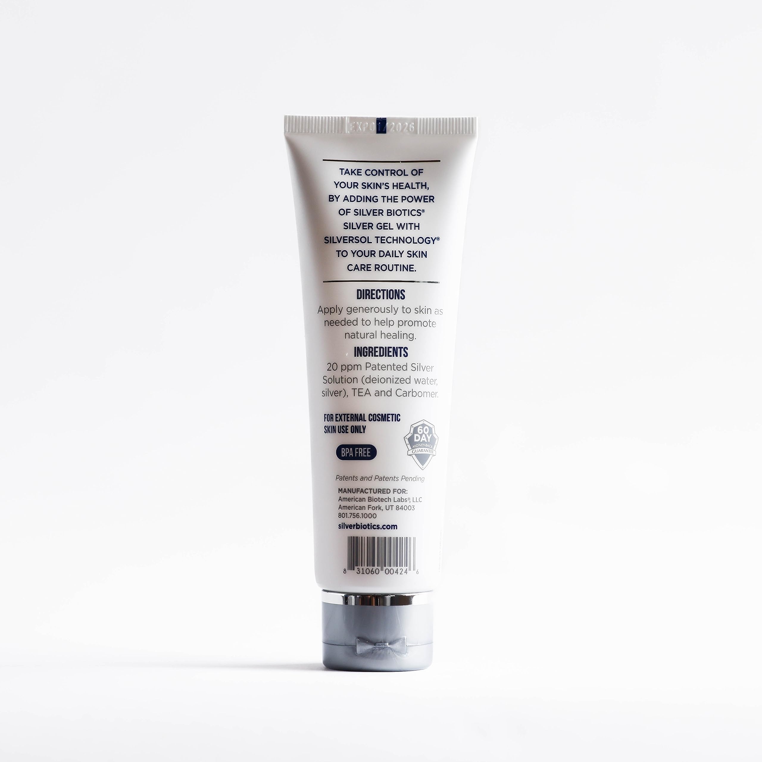 American Biotech Labs Silver Biotics 4oz packaging captures product accessibility for home routines.