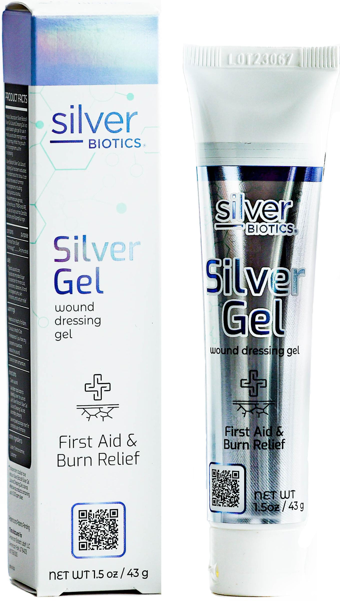 American Biotech Labs Silver Biotics wound gel application highlights protective coverage for minor cuts and irritation relief.