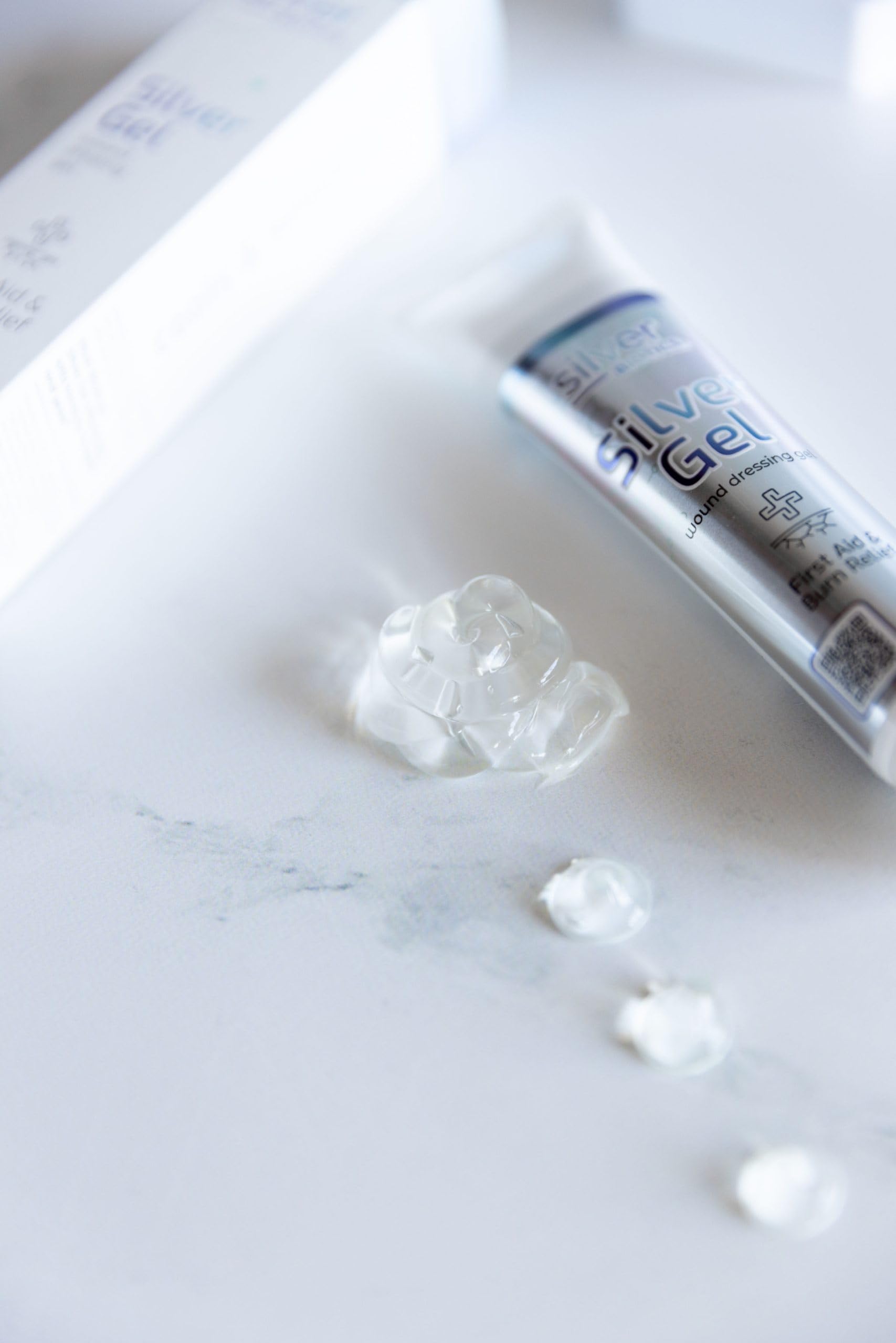 American Biotech Labs Silver Biotics wound gel soothing application without sting or sticky residue.