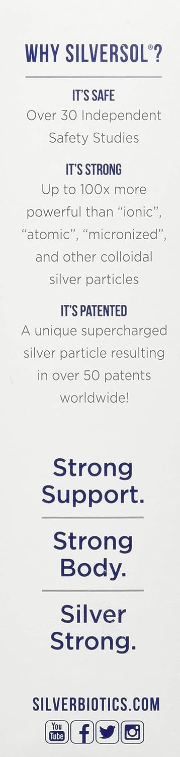 American Biotech Labs SilverBiotics label close-up showing Ag₄O₄ 20 ppm