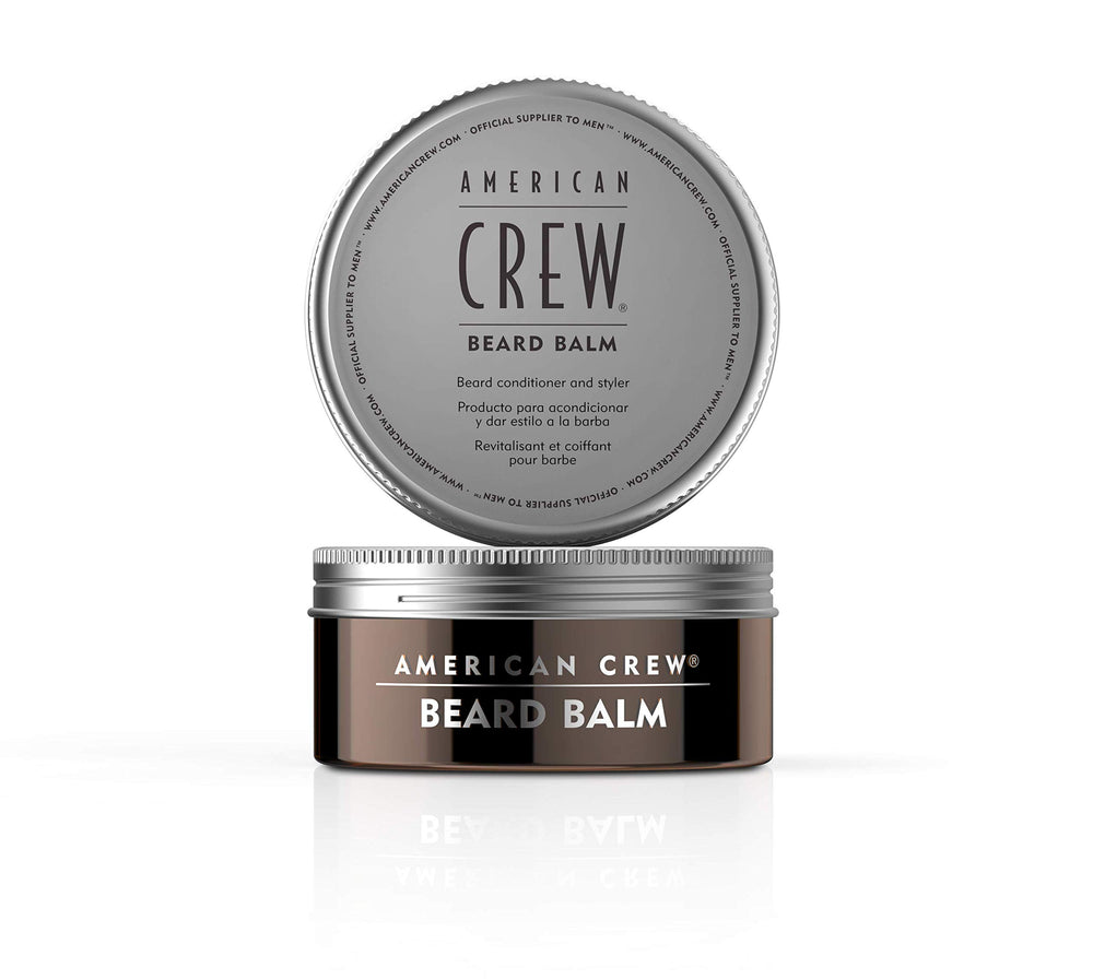 American Crew Beard Balm bottle pour shows conditioning for a tame beard flexible styling.
