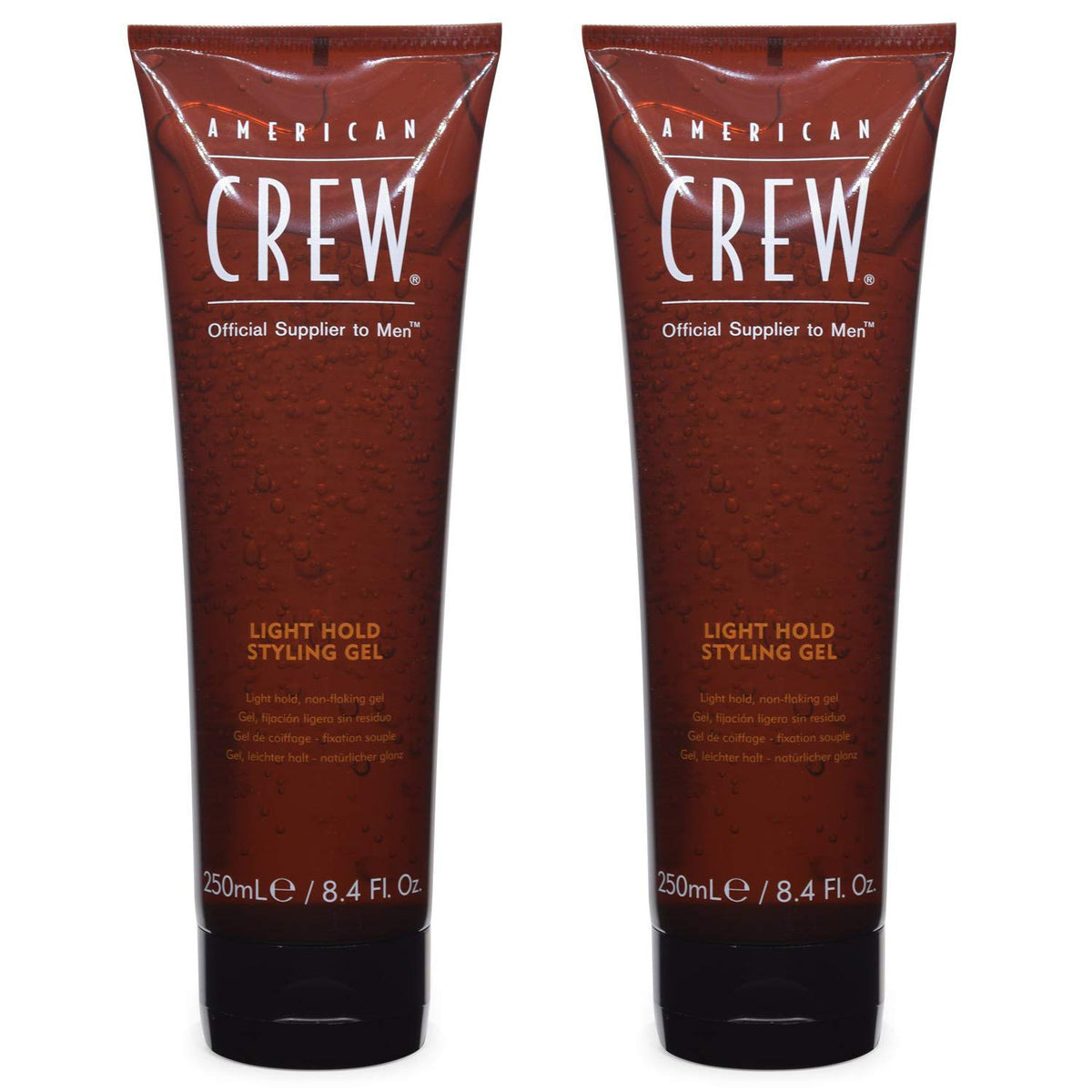 American Crew Classic Light Hold Gel bottle showing flexible shine and light hold.