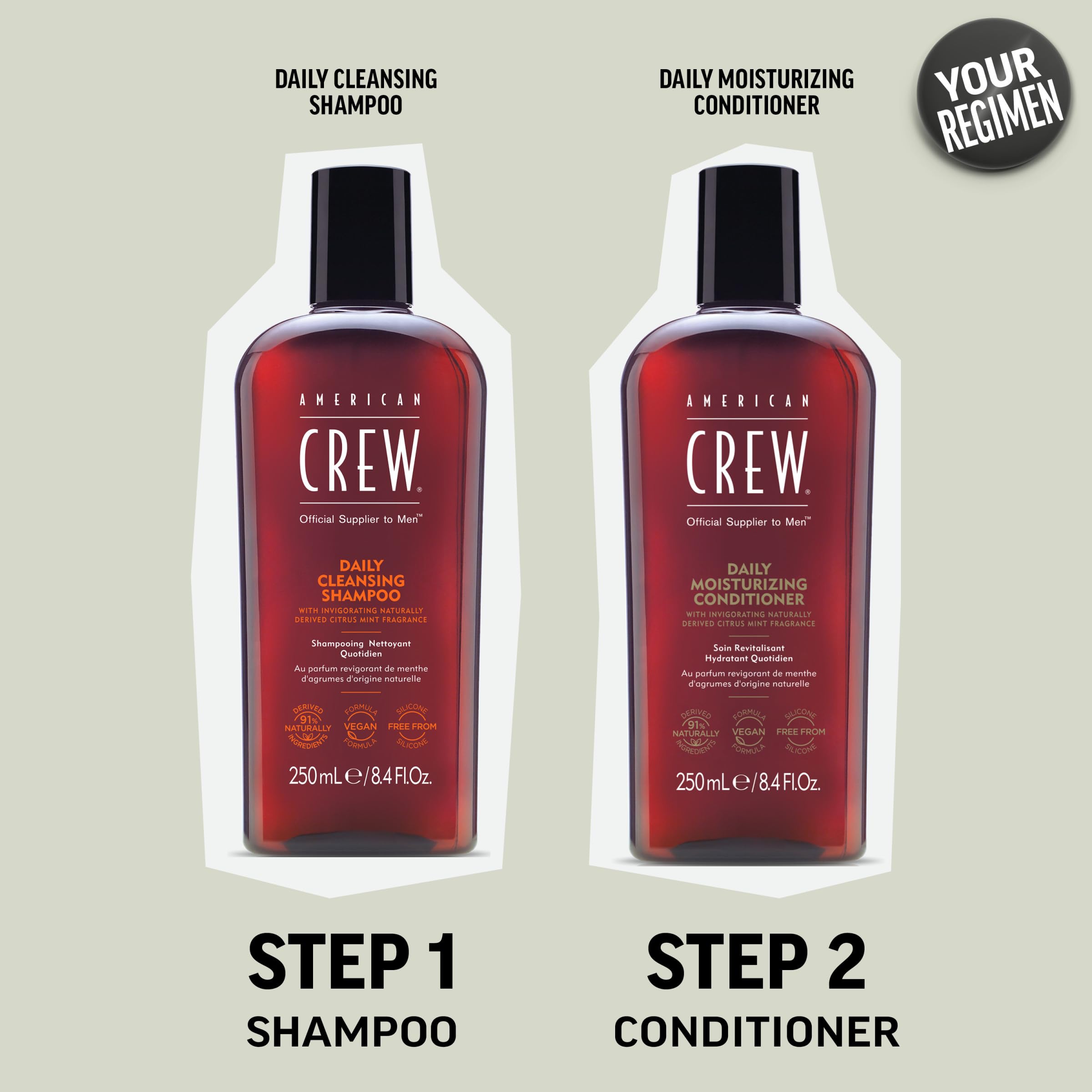 American Crew conditioner after shampoo adds moisture for healthier hair.