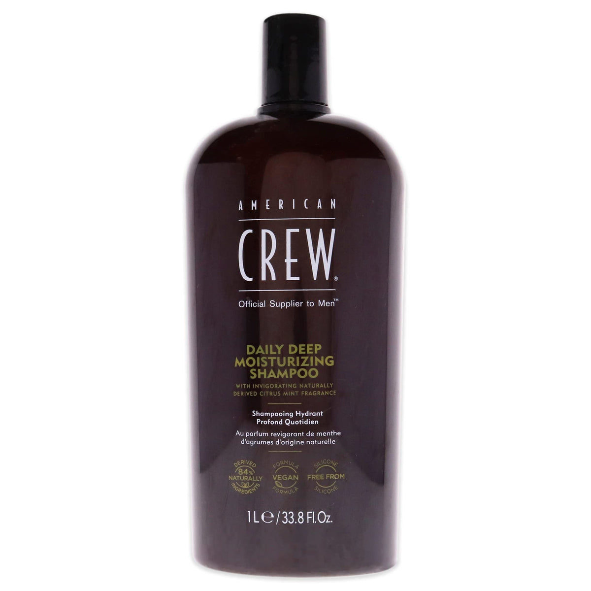 American Crew Daily Moisturizing Shampoo bottle front highlighting daily-use formula
