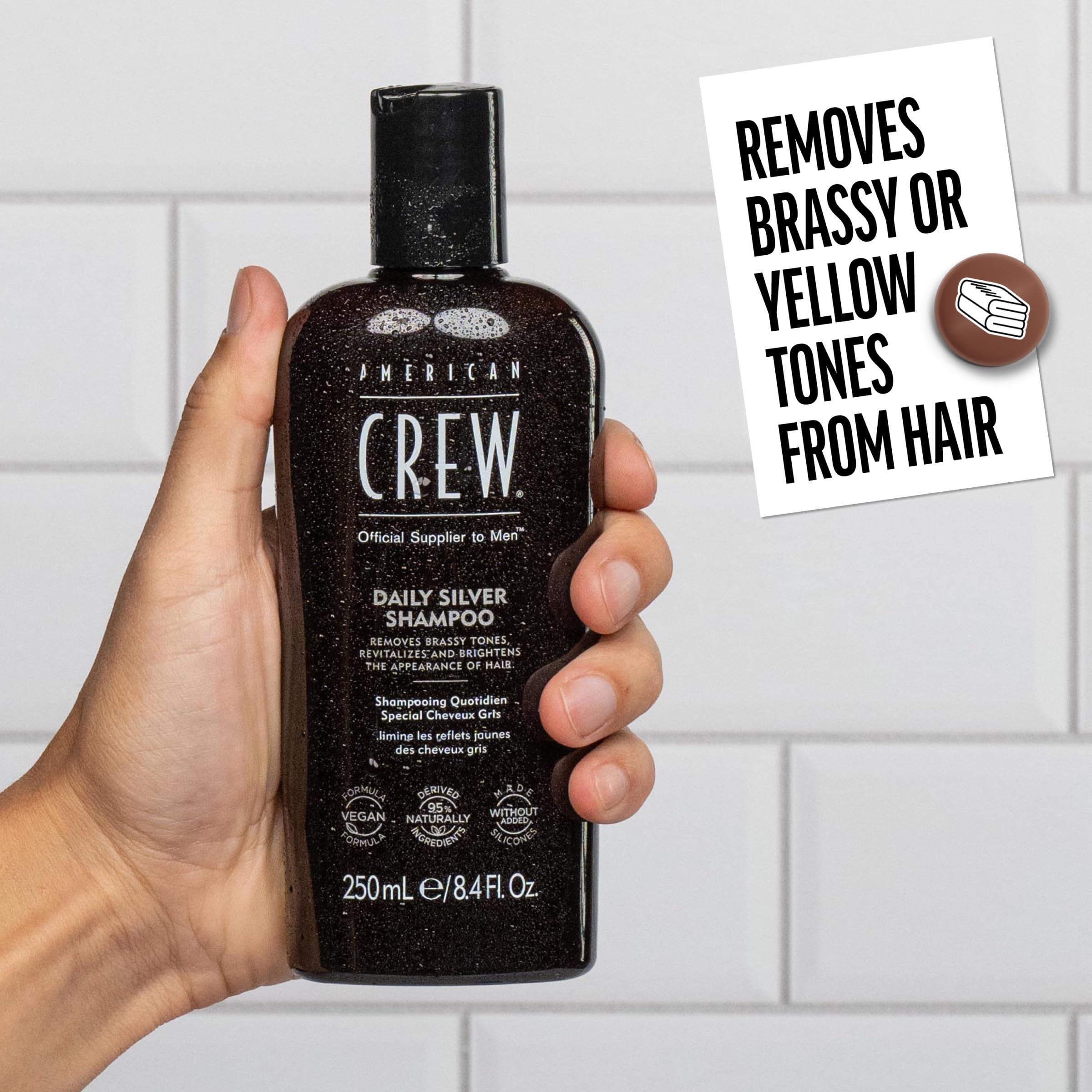 American Crew Daily Silver lather shot demonstrates rich cleansing action