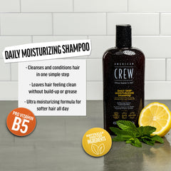 American Crew Deep Moisturizing Shampoo lather demonstrates gentle cleansing without buildup.